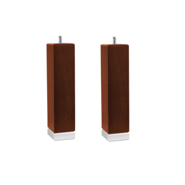 pikolin home Set of two cherry-coloured square wooden legs for an upholstered base