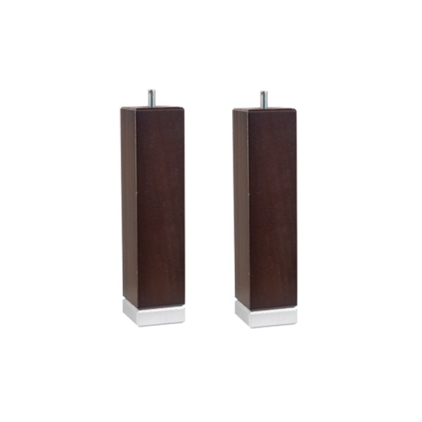 pikolin home Set of two wengue-coloured square wooden legs for an upholstered base