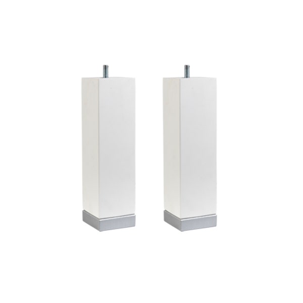 pikolin home Set of two white square wooden legs for an upholstered base