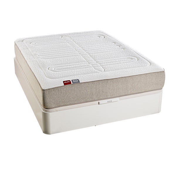 pikolin home VEZA pocket coil spring and visco mattress + white storage base