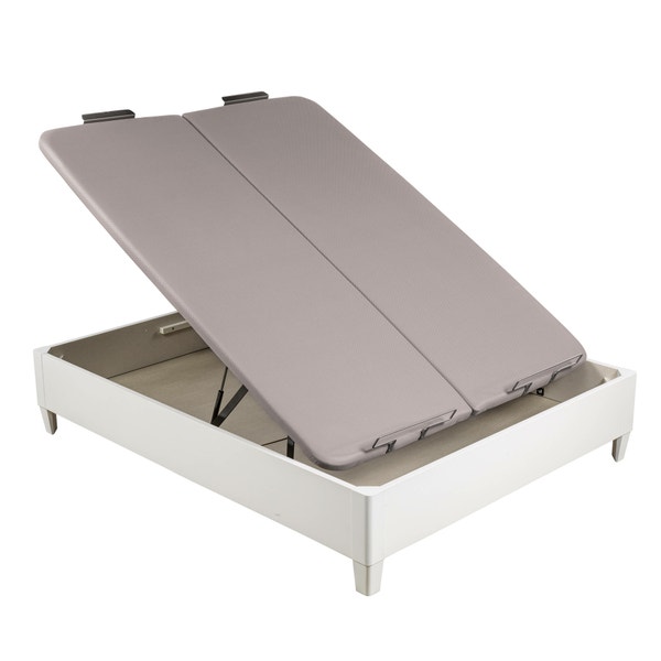 Pikolin Home White-coloured Double Lid Folding Storage Base With Legs - DESIGN AL AIRE