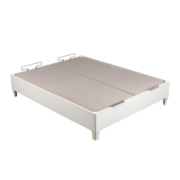 Pikolin Home White-coloured Double Lid Folding Storage Base With Legs - DESIGN AL AIRE