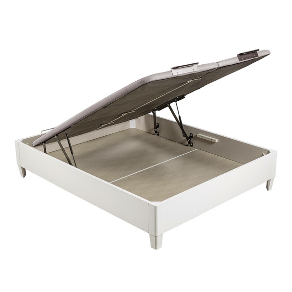 pikolin home White-coloured double lid folding storage base with legs - DESIGN AL AIRE