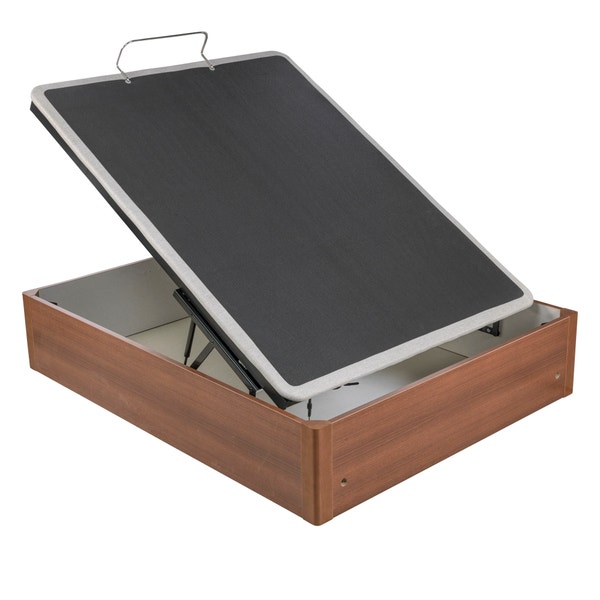 Pikolin Home Wooden Cherry-coloured Folding Storage Base With Articulated Upholstered Base - ERGODES CEREZO