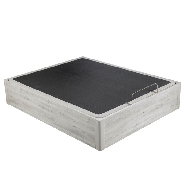 Pikolin Home Wooden Glacier-coloured Folding Storage Base With Articulated Upholstered Base - ERGODES GLACIAR