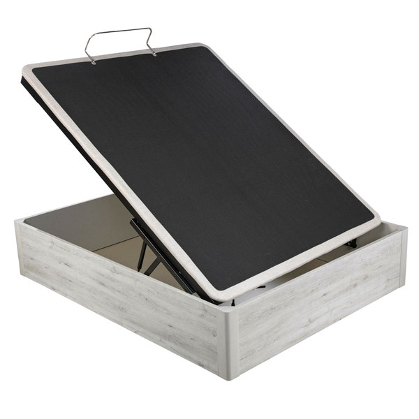 Pikolin Home Wooden Glacier-coloured Folding Storage Base With Articulated Upholstered Base - ERGODES GLACIAR