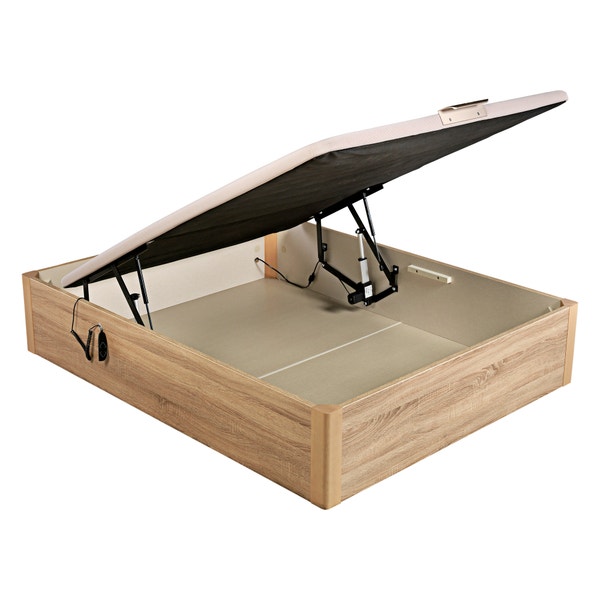 pikolin home Wooden natural-coloured electric single-lid high-capacity folding storage base - DESIGN