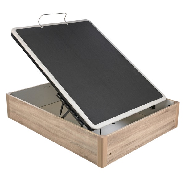 Pikolin Home Wooden Natural-coloured Folding Storage Base With Articulated Upholstered Base - ERGODES NATURAL