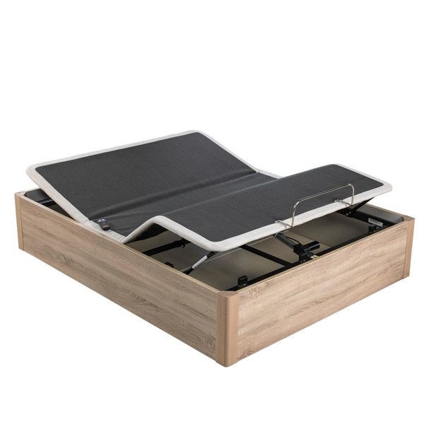 Pikolin Home Wooden Natural-coloured Folding Storage Base With Articulated Upholstered Base - ERGODES NATURAL