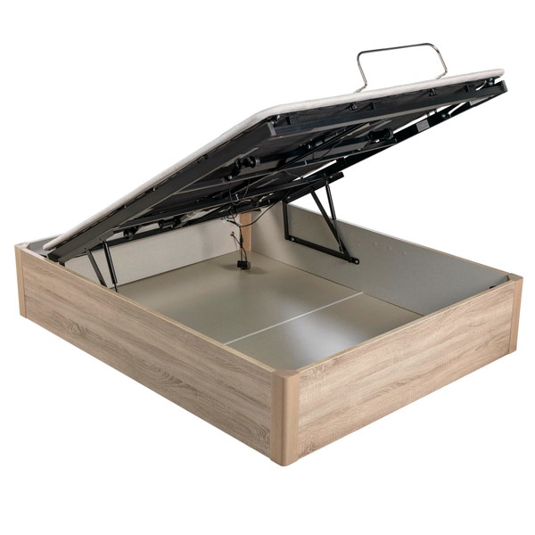 pikolin home Wooden natural-coloured folding storage base with articulated upholstered base - ERGODES NATURAL