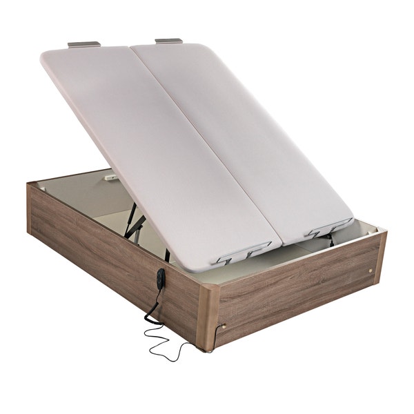 Pikolin Home Wooden Oak-coloured Electric Dual-lid High-capacity Folding Storage Base - DESIGN