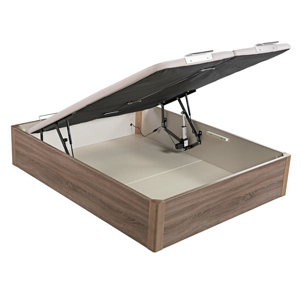 pikolin home Wooden oak-coloured electric dual-lid high-capacity folding storage base - DESIGN