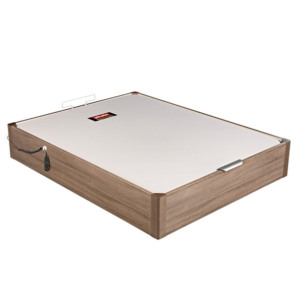 Pikolin Home Wooden Oak-coloured Electric Single-lid Folding Storage Base - DESIGN