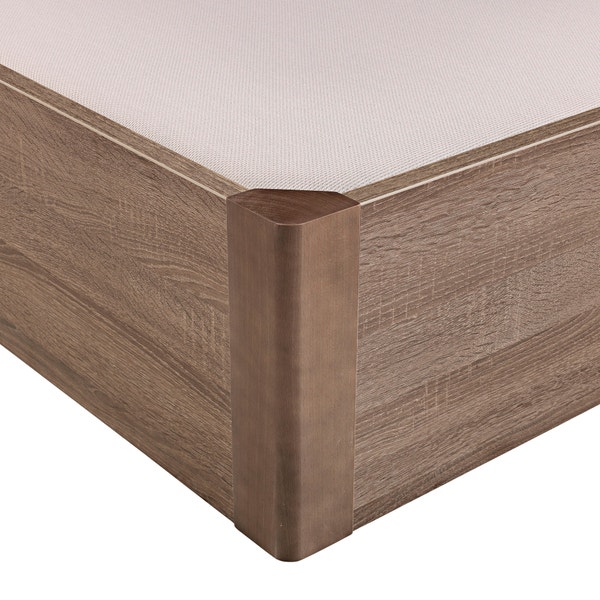 Pikolin Home Wooden Oak-coloured Electric Single-lid Folding Storage Base - DESIGN