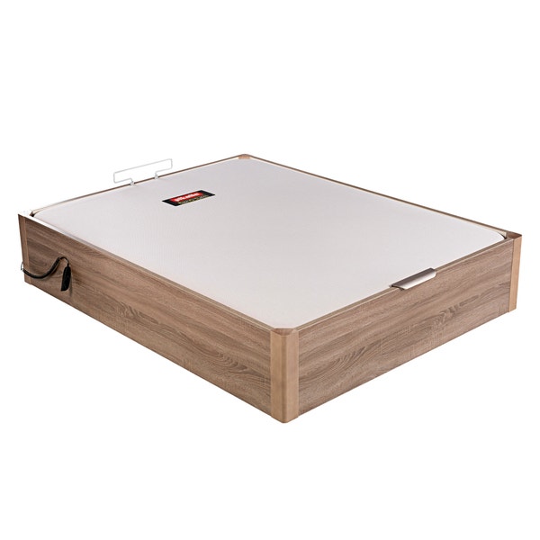 Pikolin Home Wooden Oak-coloured Electric Single-lid High-capacity Folding Storage Base - DESIGN