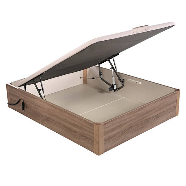 pikolin home Wooden oak-coloured electric single-lid high-capacity folding storage base - DESIGN