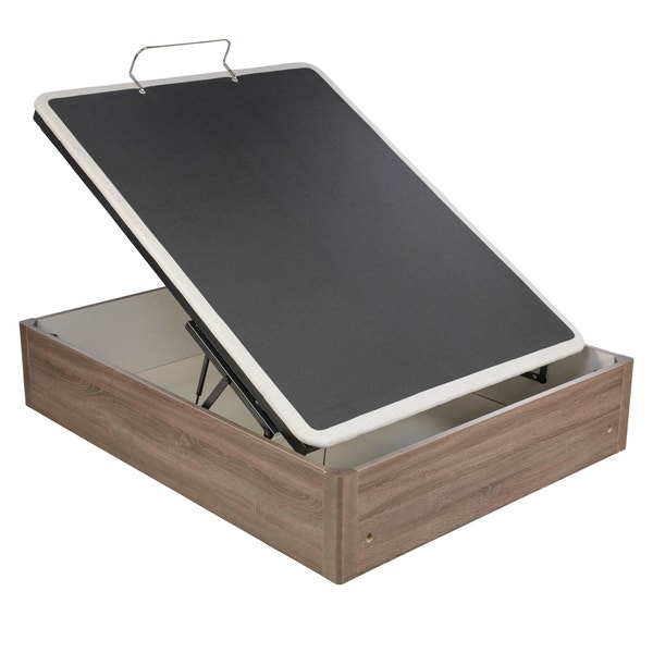 Pikolin Home Wooden Oak-coloured Folding Storage Base With Articulated Upholstered Base - ERGODES ROBLE