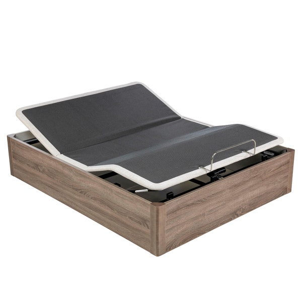 Pikolin Home Wooden Oak-coloured Folding Storage Base With Articulated Upholstered Base - ERGODES ROBLE