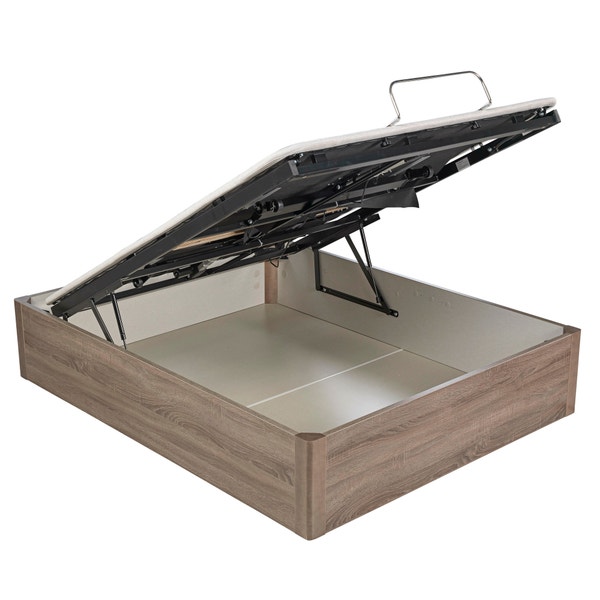 pikolin home Wooden oak-coloured folding storage base with articulated upholstered base - ERGODES ROBLE