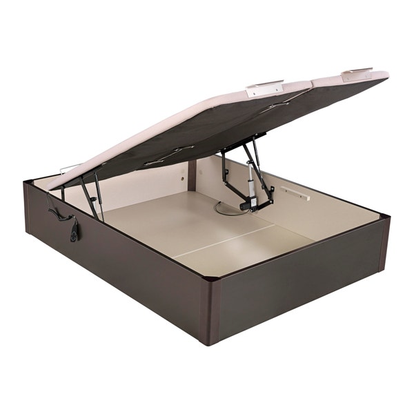 pikolin home Wooden wengue-coloured electric dual-lid high-capacity folding storage base - DESIGN