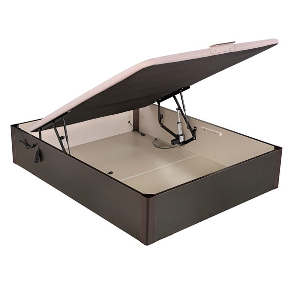 pikolin home Wooden wengue-coloured electric single-lid high-capacity folding storage base - DESIGN