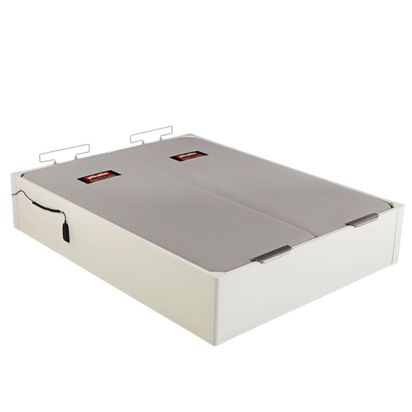 Pikolin Home Wooden White-coloured Electric Dual-lid High-capacity Folding Storage Base - DESIGN