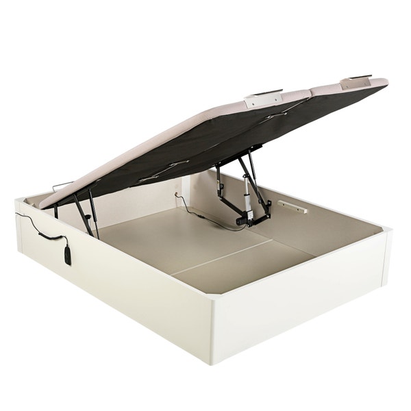 pikolin home Wooden white-coloured electric dual-lid high-capacity folding storage base - DESIGN