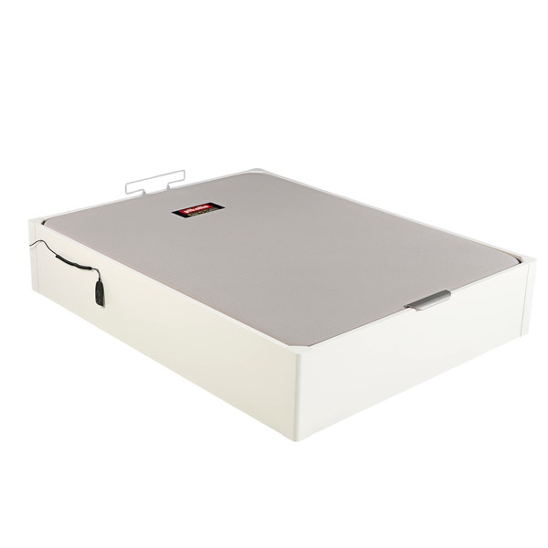 Pikolin Home Wooden White-coloured Electric Single-lid High-capacity Folding Storage Base - DESIGN