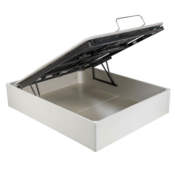 pikolin home Wooden white-coloured folding storage base with articulated upholstered base - ERGODES BLANCO