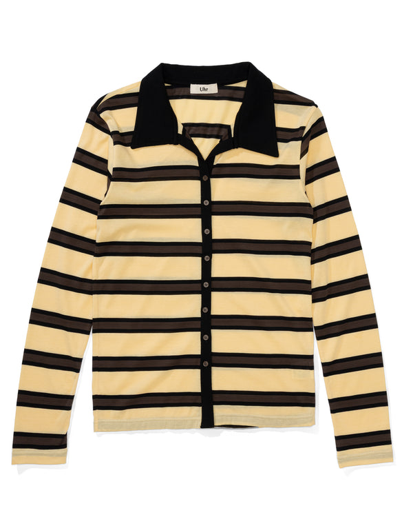 Pilgrim Surf Supply Collared Cardigan Navy Stripe