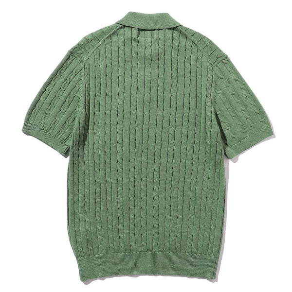Pilgrim Surf Supply Knit Polo Cable Green