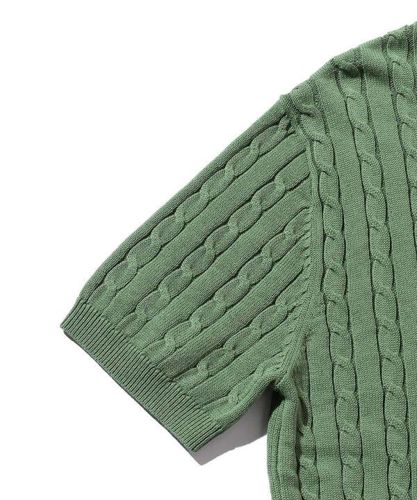Pilgrim Surf Supply Knit Polo Cable Green