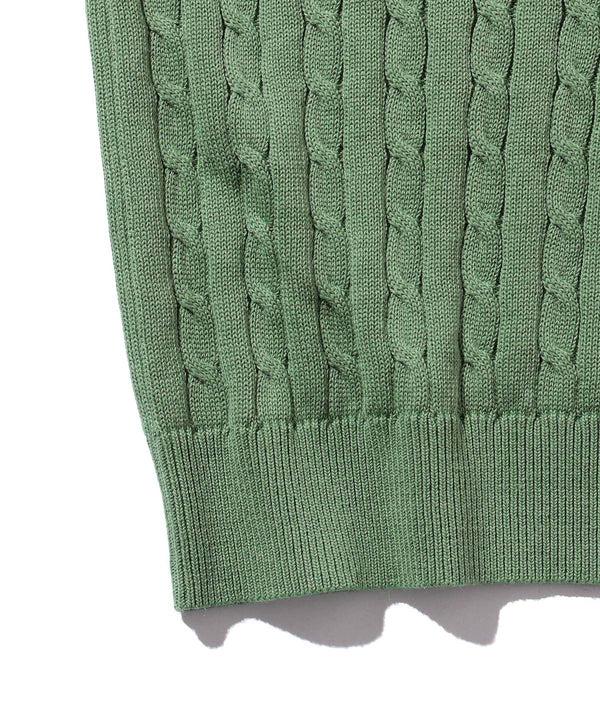 Pilgrim Surf Supply Knit Polo Cable Green