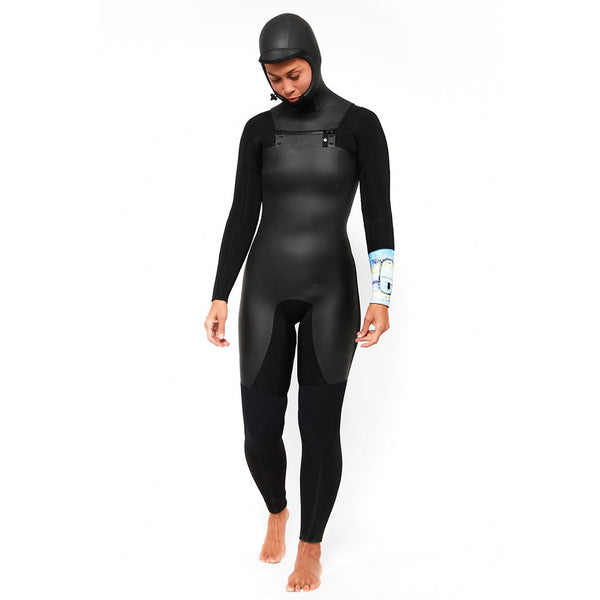 Pilgrim Surf Supply Seacaves Hooded Full Suit 5/4MM Black-Sky
