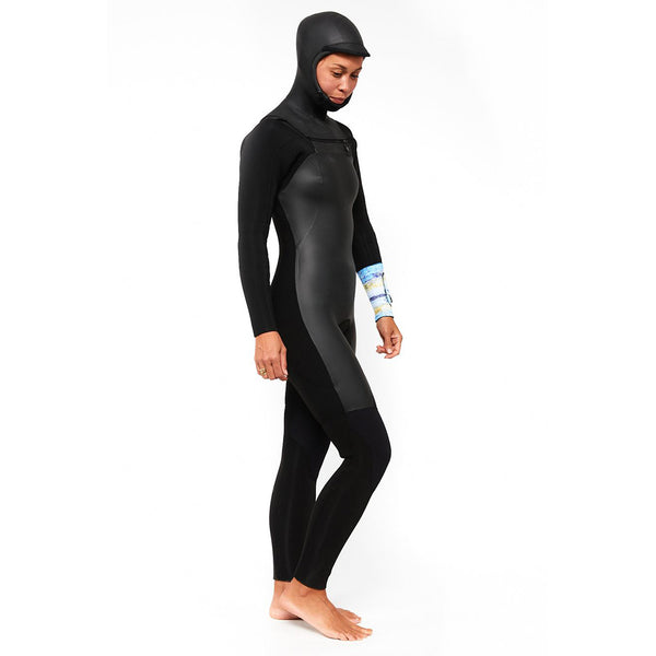Pilgrim Surf Supply Seacaves Hooded Full Suit 5/4MM Black-Sky