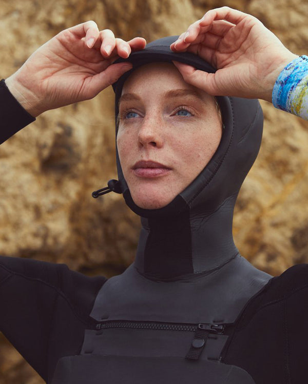 pilgrim surf supply Seacaves Hooded Full Suit 5/4MM Black-Sky