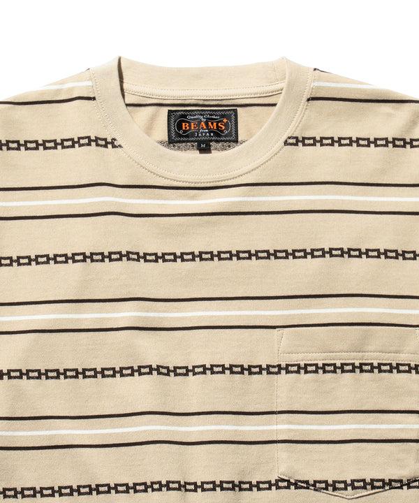 Pilgrim Surf Supply SS Jacquard Stripe Pocket Tee Beige