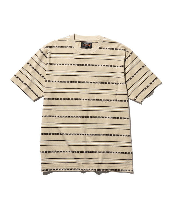 pilgrim surf supply SS Jacquard Stripe Pocket Tee Beige