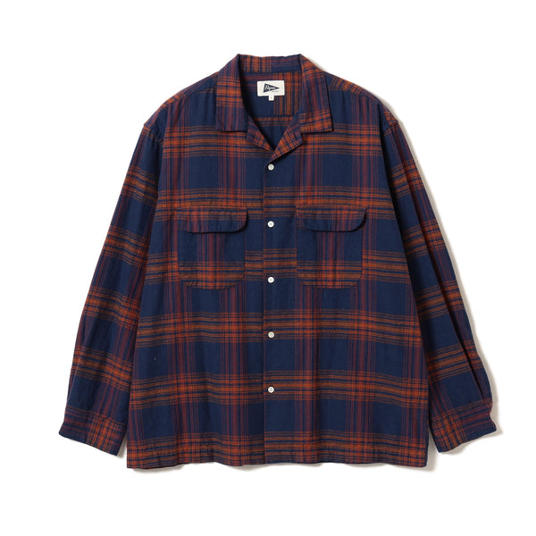 pilgrim surf supply Vincent Nep Herringbone Plaid Shirt Khaki