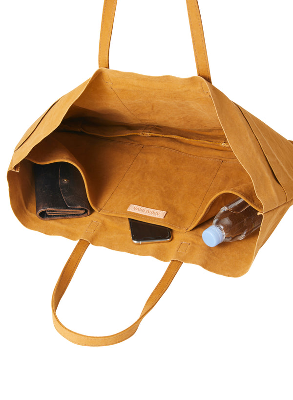 Pilgrim Surf Supply Washed Canvas 6 Pockets Tote Large Mustard