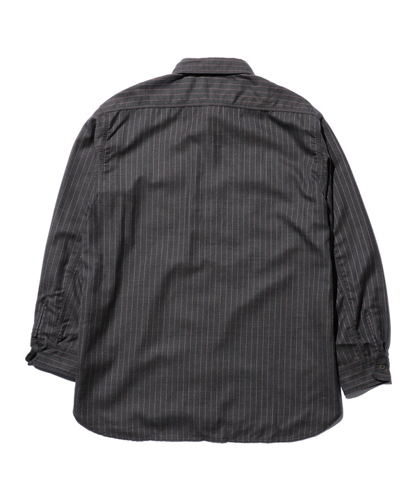 Pilgrim Surf Supply WORK Uniform Serge Pin Stripe Shirt Grey