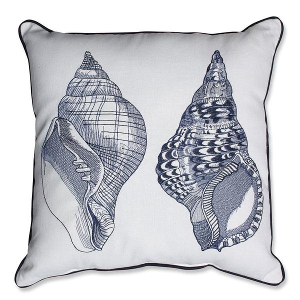 pillow perfect Embroidered Sanibel Shells 18-Inch Corded Throw Pillow