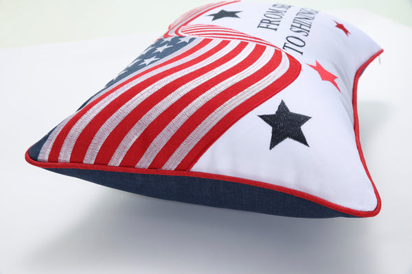 Pillow Perfect From Sea To Shining Sea Red Rectangular Throw Pillow Cover
