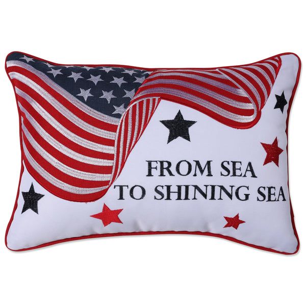 pillow perfect From Sea To Shining Sea Red Rectangular Throw Pillow Cover