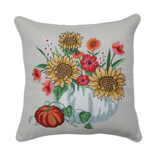 pillow perfect Harvest Bouquet Embroidered Decorative Pillow Autumn