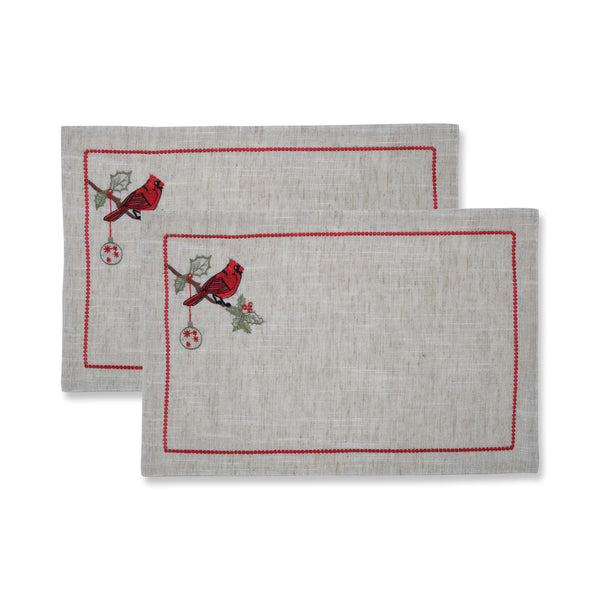 pillow perfect Indoor Christmas Cardinal Placemat (Set of 2)