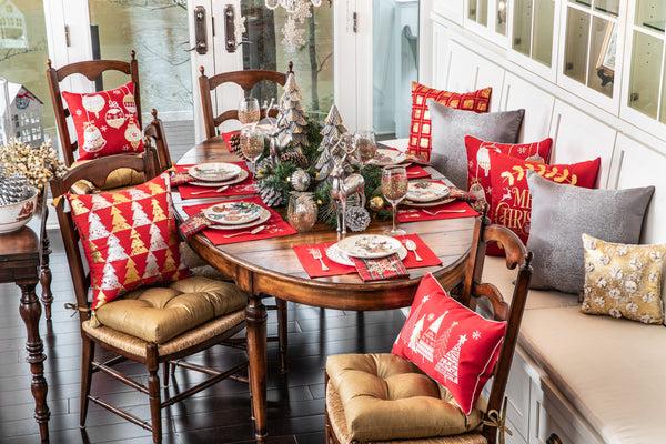 Pillow Perfect Indoor Christmas Stuart Red Napkin (Set Of 2)