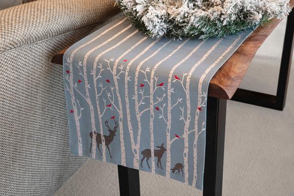 Pillow Perfect Indoor Christmas Woodland Deer 72-inch Table Runner