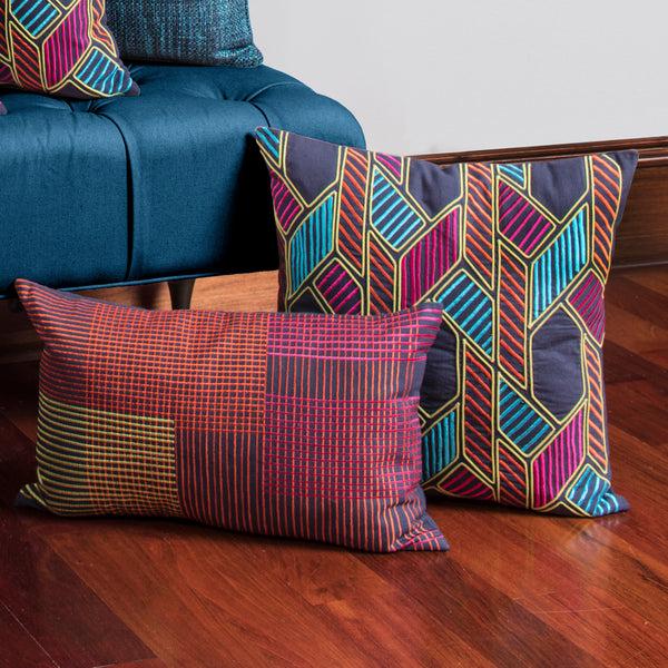 Pillow Perfect Indoor Graphic Lines Multi Rectangular Throw Pillow