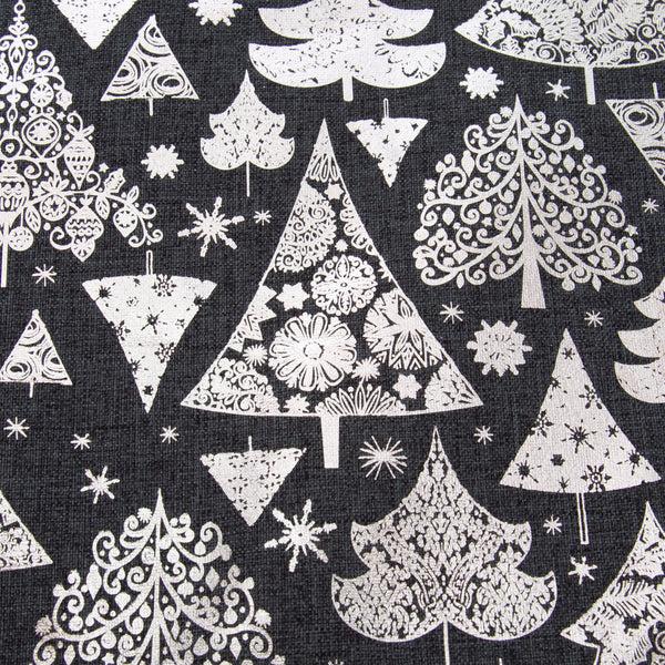 Pillow Perfect Indoor Metallic Christmas Trees Gray Placemat (Set Of 2)